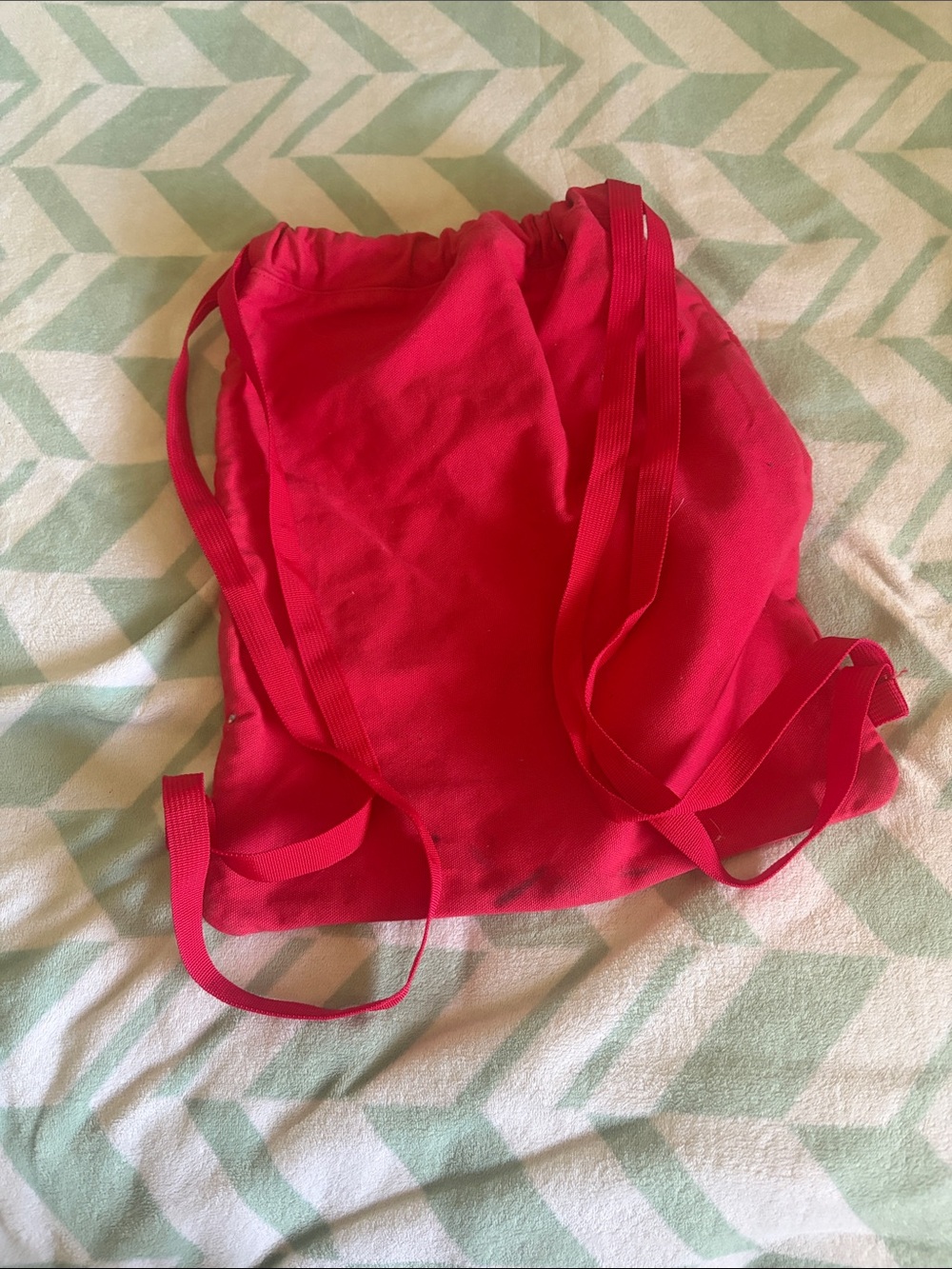 Red Drawstring Backpack - Picture 2 of 5